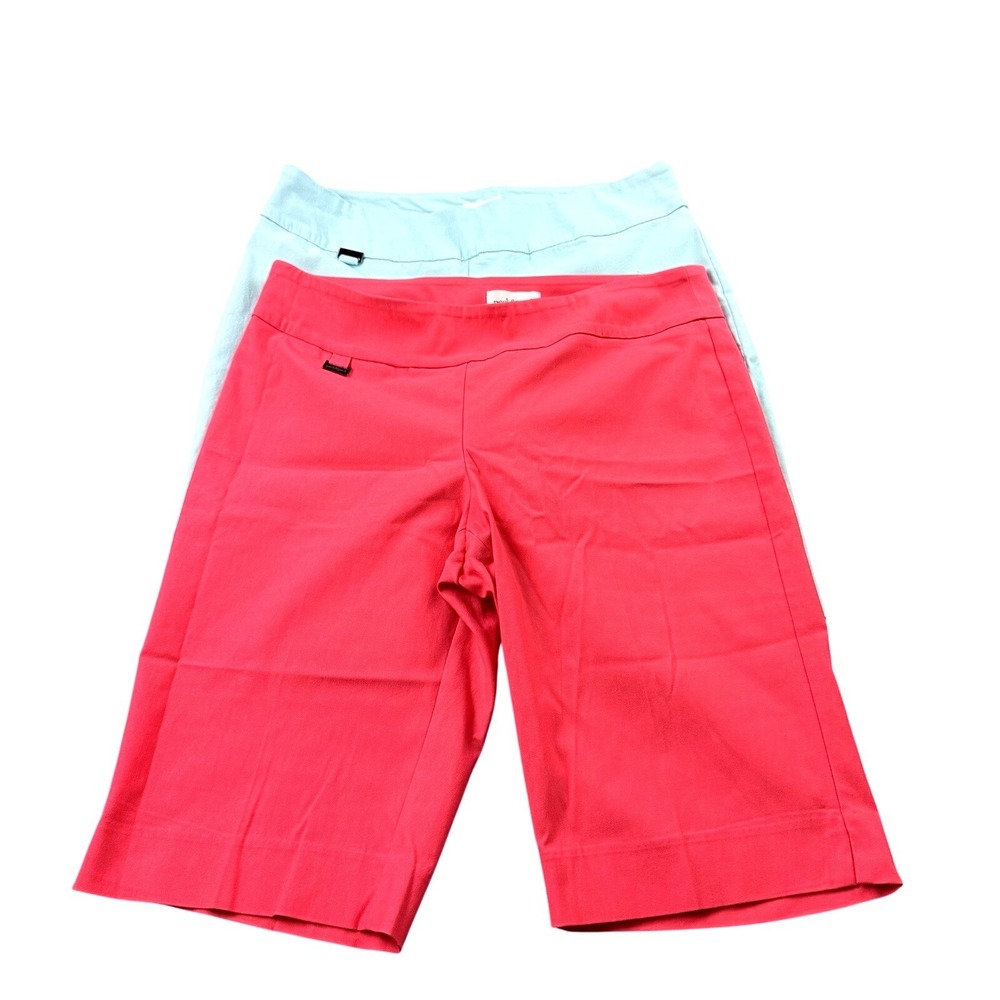 Lot 2 Peck‎ & Peck City Shorts Bundle Size 16 Rayon Spandex Stretch Pink & Blue